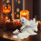 Statue créative d'Halloween en résine de chien-Blanc 5