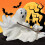 Statue créative d'Halloween en résine de chien-Blanc 6