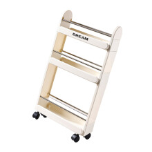 Portable Kitchen Bathroom Cart Multi Layer Shelving-Cream white