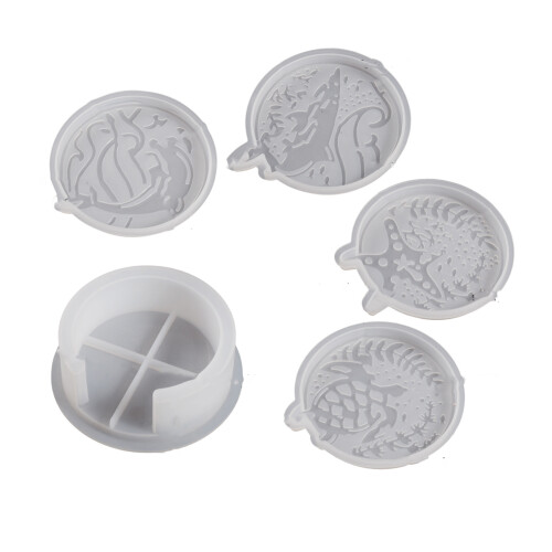 Coasters Making Set Silicone Mould With Underwater Theme for-1