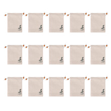 Flower Pattern Reusable Cotton Drawstring Bags 15 Pack Gift