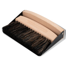 Mini Dustpan and Brush Set with Compact Magnetic Storage, Beechwood Handle and Horsehair Bristles for Quick Crumb Cleanup