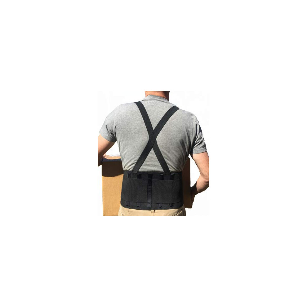 Adjustable Back Support Belt with Suspenders for Men and Women, Industrial Lumbar Support Brace for Heavy Lifting Work