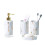 Bathroom Accessories Set 4 Piece Ceramic Vanity Set with Marble Look Design and Durable Easy Clean Surface 1