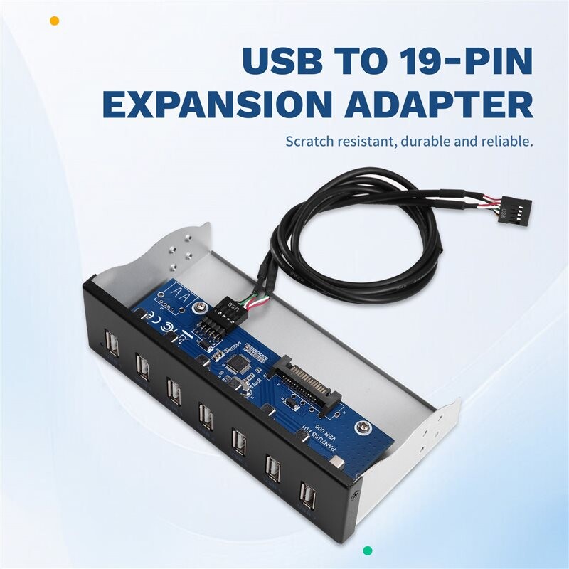 7-Port USB 2.0 Hub 5.25-Inch Front Panel Optical Drive Bracket PC Case ...