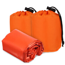 2pcs Emergency Sleeping Bag with Heat Reflective Waterproof Protection for Camping and Outdoor Survival