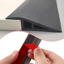 Self Adhesive Floor Transition Strip Black 39in PVC Threshold Reducer 10mm Waterproof Anti Slip for Doorway