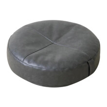 Japanese Tatami Floor Cushion 4010cm Graphite Gray Round Leather Meditation Cushion for Living Room
