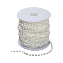 25M ABS Artificial Pearls Beads String-6mm semicircular pea