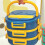 Leak Proof Multi Deck Meal Container-Blue Single layer 3 grid 4