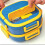 Leak Proof Multi Deck Meal Container-Blue Single layer 3 grid 6