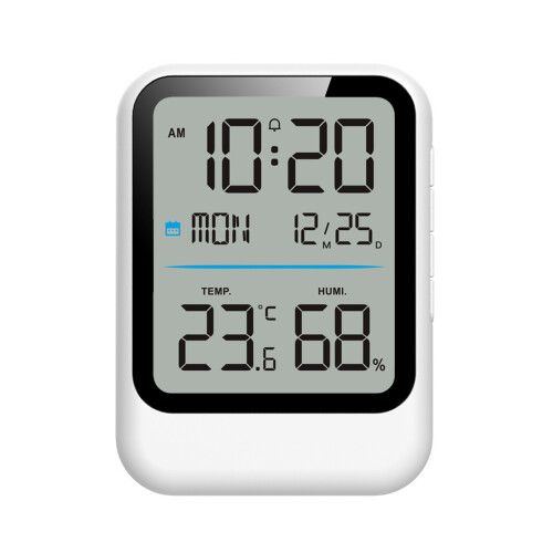 Alarm Clock With Hygrometer Thermometers And Temperature-White