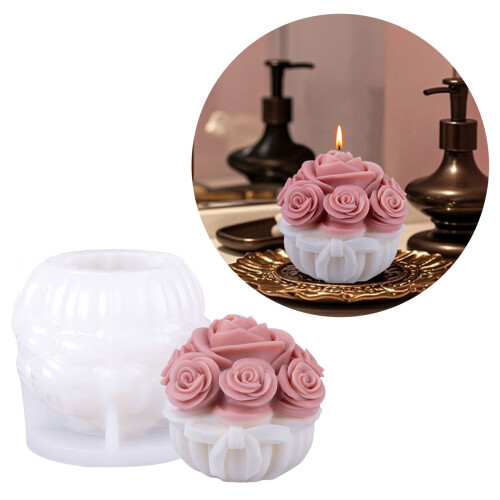 Rose Silikonform 3D Blume Kerzenformen Gipsformen Gießformen-B 2