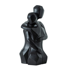 Artistic Ceramics Pair Hug Sculpture Timelessly Love-Black L