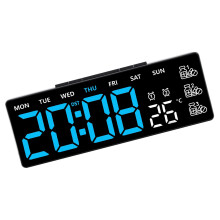 Réveils pour chambre à coucher, horloges-Lig bleu coque noire
