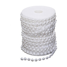 25M Artificial Pearls Beads Chain for Art-8mm semicircle pure