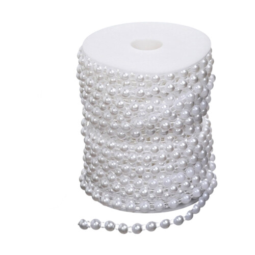 25Meter Imitation Pearls Beads Chain for-8mm semicircle pure