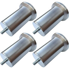 Stainless Steel Furniture Legs Set of 4, 12.5cm Adjustable Metal Table Legs, Heavy‑Duty Waterproof Design for Sofa Cabinet Desk