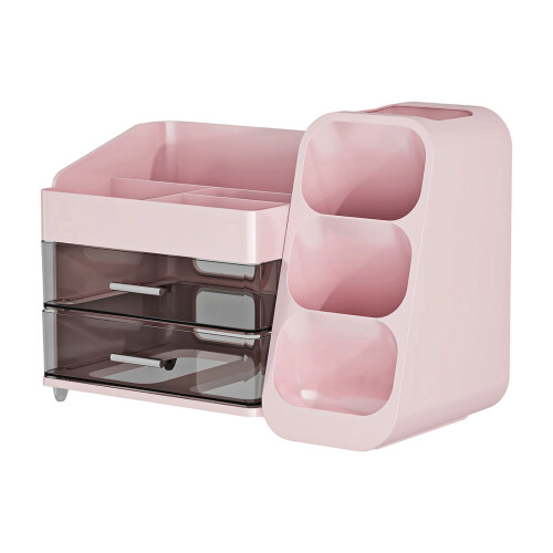 Boîte de rangement de maquillage en plastique élégante de-Rose