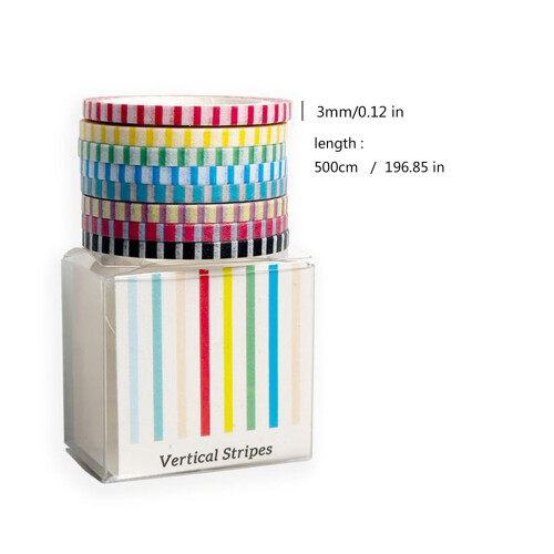 8Rolls Scrapbooking Decorative Tape 3mmX5m For-staggered 2
