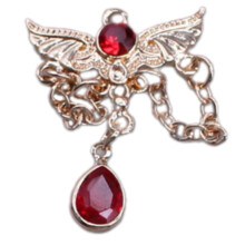 Glittering Wing Shaped Metal Pendant Rhinestones Crafting-D