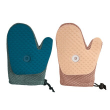 Ergonomische handschoenen voor het ontharen-Donkergroen en roze