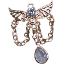 Crystals Wing Charm Sturdy Alloy Materials for Handmade Craft-F