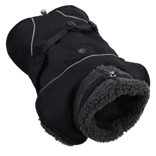 Dog Coat Winter Clothes With Waterproof Shell And-L Black