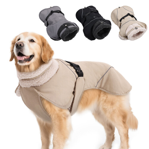 Thick Insulated Dog Coat Waterproof Windproof Winter-S Grey 2