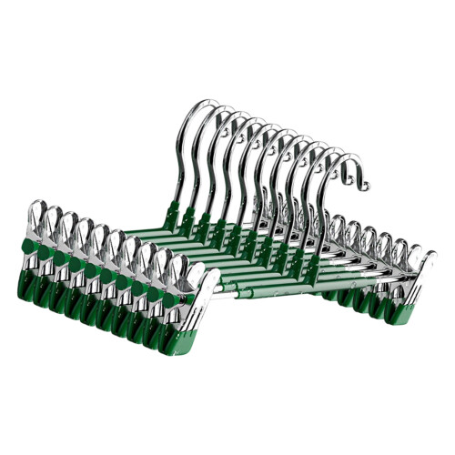 Multifunctional No Scratch Slip Resistant Trouser Hangers-Green