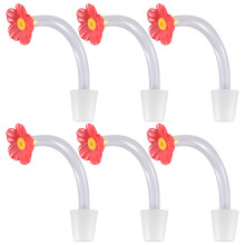 6Pieces Hummingbird Feeders Spouts Feeders Nozzle-Red flowers