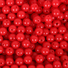 Kids Friendly 6mm Acrylic Beads Bracelets Making Set Family-Red