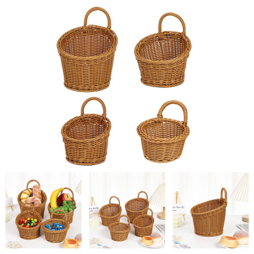 Classical Woven Design Plastic Storage-Round hanging basket 2