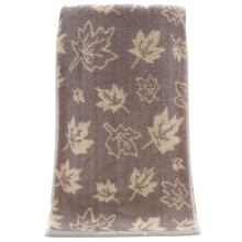 Colored Leaf Pattern Cotton Hand Towel High Absorbent-Bee white