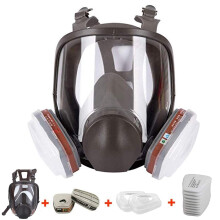 15 in 1 Full Face Reusable Respirator Mask with Wide View AntiFog Silicone Seal for Painting and Chemicals