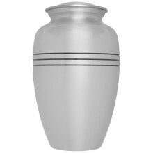 Silver Funeral Urn av Liliane Memorials - Kremationsurn för mänskliga aska - Handgjord i mässing - Storlek för grav eller nisch