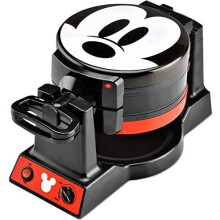 Disney Mickey Mouse MIC-62 Double Flip Waffle Maker, 8"D x 14"W x 8"H, Black, Red