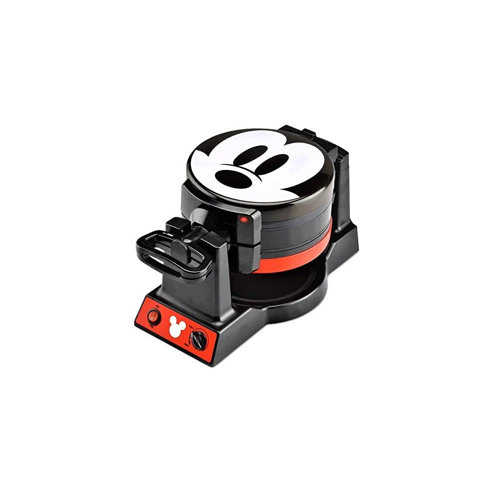 Disney Mickey Mouse Mic-62 Double Flip Waffle Maker, 8"D X 14"W X 8"H, Black/Red