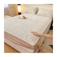Embossed Warm Velvet Fitted Bed Sheet with Deep Pocket Elastic Fit, Winter Milk Velvet Mattress Cover (CA King 79x87in)