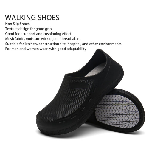 Non Slip Shoes Mesh Slip On Black Walking 42 2
