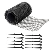 Plastic Gutter Guard Mesh Set AntiClogging Leaf Protection Net for Downspouts and Garden Drains
