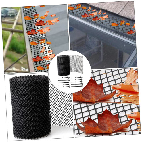 Plastic Gutter Guard Mesh Set AntiClogging Leaf Protection Net for Downspouts and Garden Drains 1