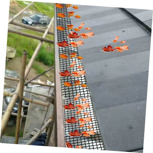 Plastic Gutter Guard Mesh Set AntiClogging Leaf Protection Net for Downspouts and Garden Drains 2