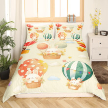 Queen Size Duvet Cover Set Light Yellow Microfiber Bedding Soft Breathable Fade‑Resistant Zipper Closure with Pillowcases