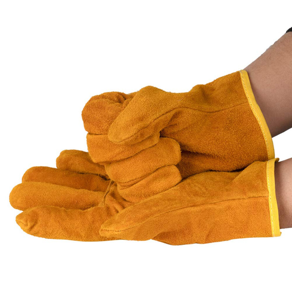 Welding Gloves Leather Heat Resistant Protection For Bbq Grill Fireplace Oven Cowhide Durable 9771547766155