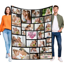 Photo Blanket for Mom Custom Fleece Throw with Pictures Soft Flannel Mothers Day Gift