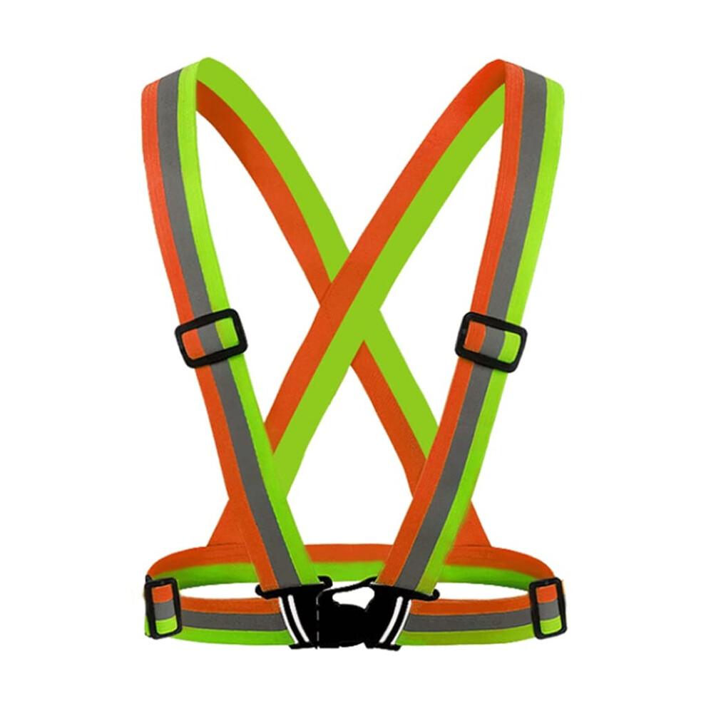 Reflective Running Vest With 360 Visibility, Adjustable Safety Vest For Jogging Cycling Outdoor (Orange Yellow) 9330225236450