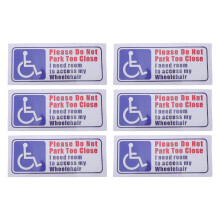 6Pcs Adhesive Handicap Access Parking Stickers for Wheelchair Cars