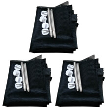 3Pcs Assembled Pet Gate Black Lightweight Dog Fence Mesh Barrier