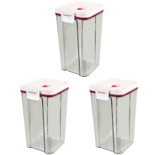 3Pcs Clear Plastic Vacuum Sealed Jars for Coffee Tea Sugar Storage